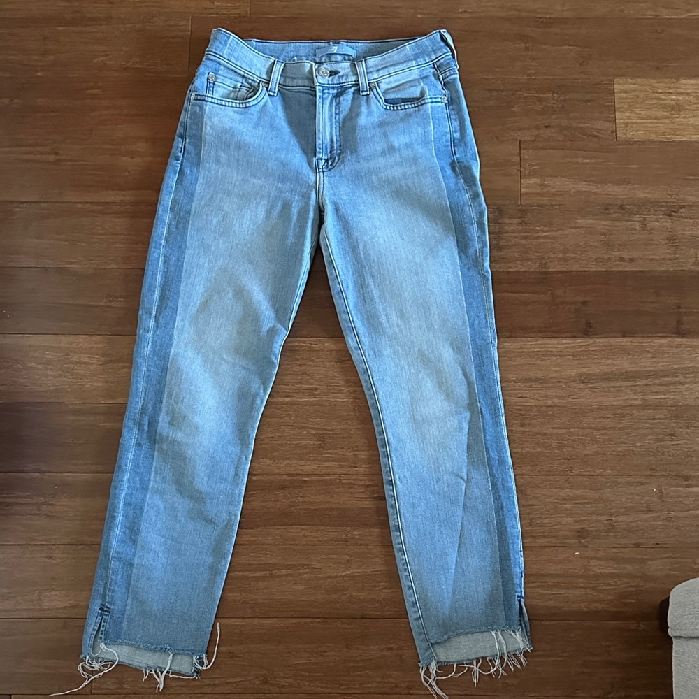 Light Blue stretchy Cropped Jeans for Women